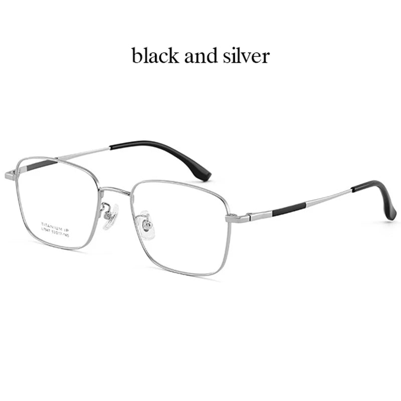 Hotochki Men's Full Rim Polygon Square Titanium Eyeglasses 79479