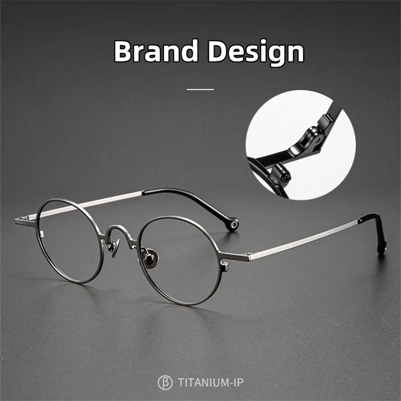 Kocolior Unisex Full Rim Small Round Titanium Hyperopic Reading Glasses K080 Reading Glasses Kocolior