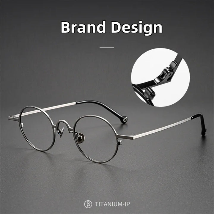 Kocolior Unisex Full Rim Small Round Titanium Hyperopic Reading Glasses K080 Reading Glasses Kocolior