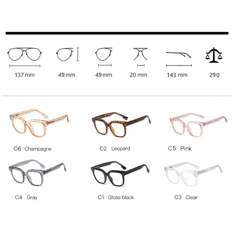 Handoer Women's Full Rim Square Tr 90 Alloy Eyeglasses 792330