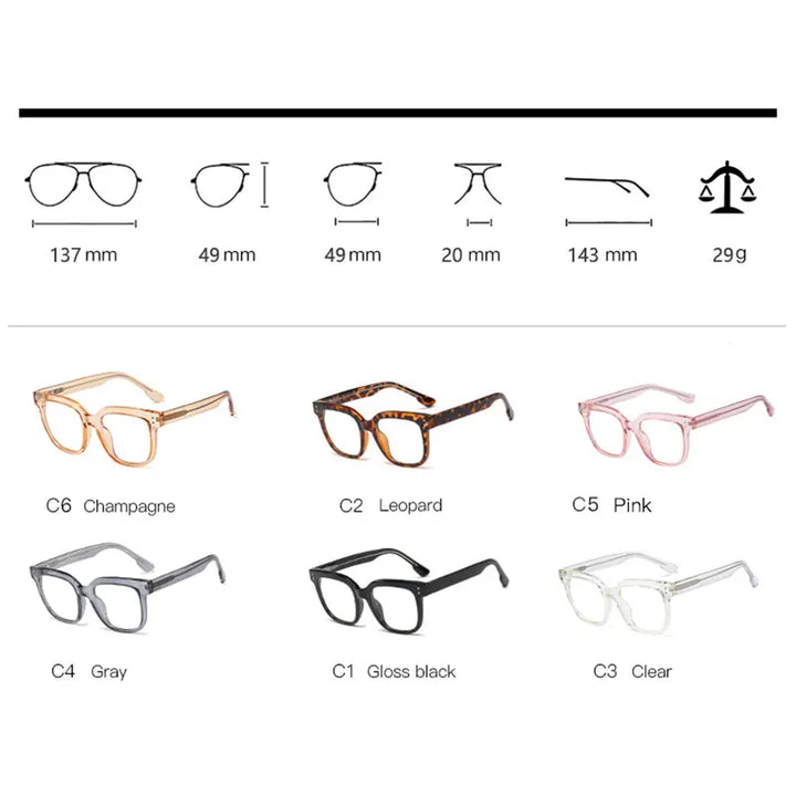 Handoer Women's Full Rim Square Tr 90 Alloy Eyeglasses 792330