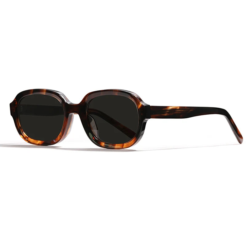 Hewei Unisex Full Rim Oval Acetate Sunglasses 0011 Sunglasses Hewei tortoise as picture