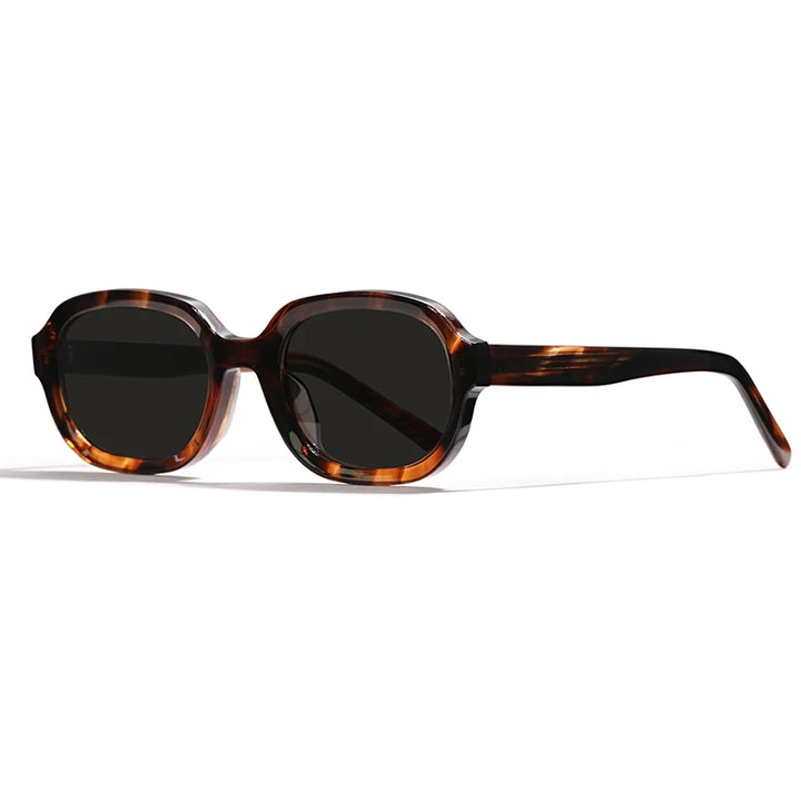 Hewei Unisex Full Rim Oval Acetate Sunglasses 0011 Sunglasses Hewei tortoise as picture