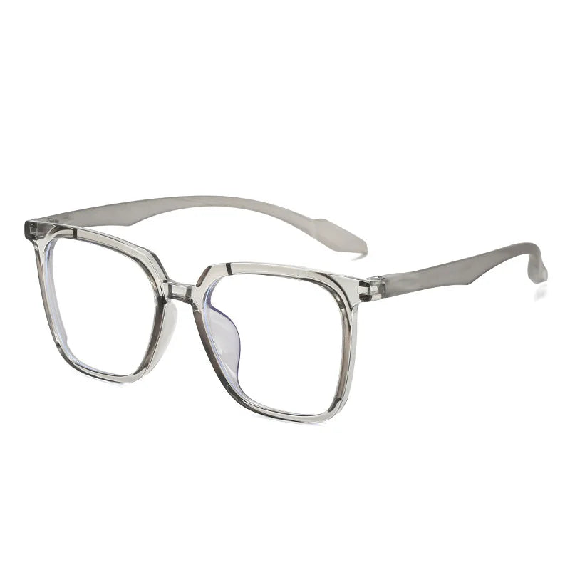 Kocolior Unisex Full Rim Large Square Acetate Hyperopic Reading Glasses 81013 Reading Glasses Kocolior Gray 0