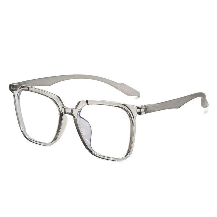 Kocolior Unisex Full Rim Large Square Acetate Hyperopic Reading Glasses 81013 Reading Glasses Kocolior Gray 0 