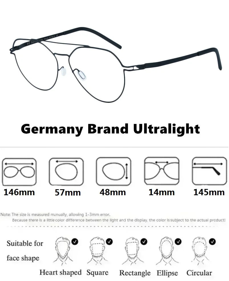 Aimee Unisex Full Rim Oval Double Bridge Steel Eyeglasses 19146