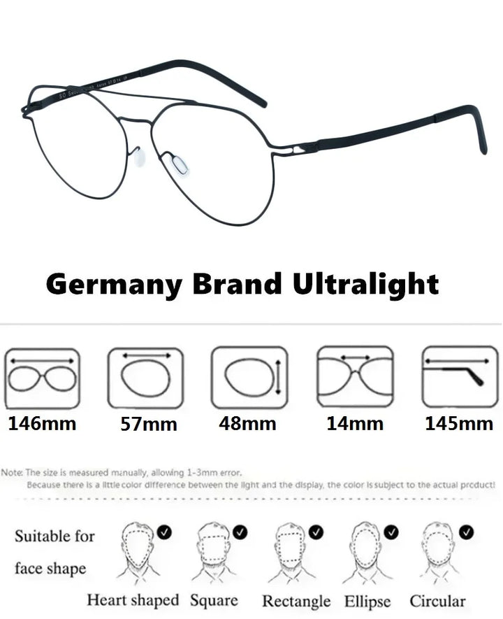 Aimee Unisex Full Rim Oval Double Bridge Steel Eyeglasses 19146