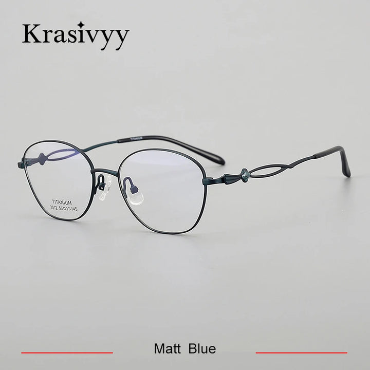 Krasivyy Unisex Full Rim Polygon Oval Titanium Eyeglasses 33012