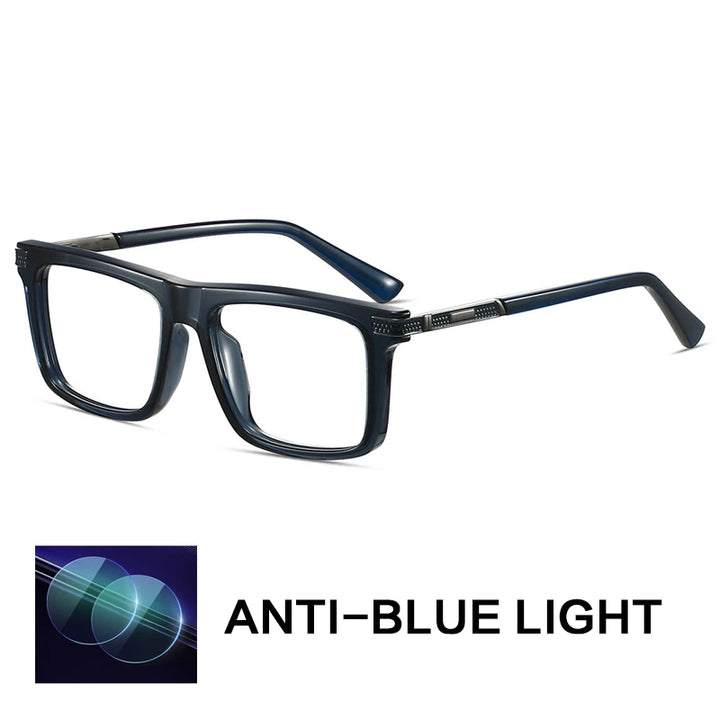 Gatenac Unisex Full Rim Square Tr 90 Titanium Reading Glasses Gxy84002