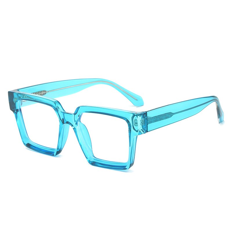 CCspace Unisex Full Rim Square PC Plastic Eyeglasses 56604 Full Rim CCspace C9Blue