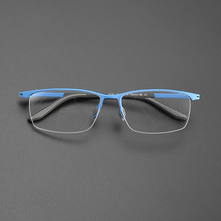 Nobler Unisex Semi Rim Square Titanium Eyeglasses 1730 Full Rim Nobler C2