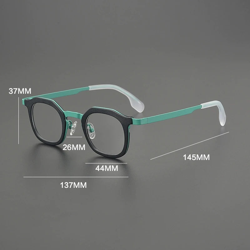 Gatenac Women's Full Rim Square Acetate Titanium Eyeglasses G85893
