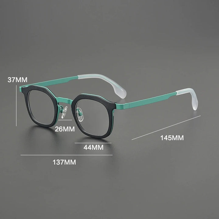 Gatenac Women's Full Rim Square Acetate Titanium Eyeglasses G85893