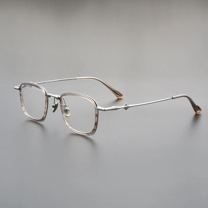 Yimaruili Unisex Full Rim Square Titanium Acetate Eyeglasses M81224