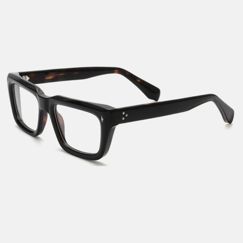 Gatenac Unisex Full Rim Square Acetate Eyeglasses Gxyj1200 Full Rim Gatenac Black Tortoiseshell  