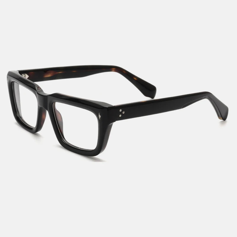 Gatenac Unisex Full Rim Square Acetate Eyeglasses Gxyj1200 Full Rim Gatenac Black Tortoiseshell