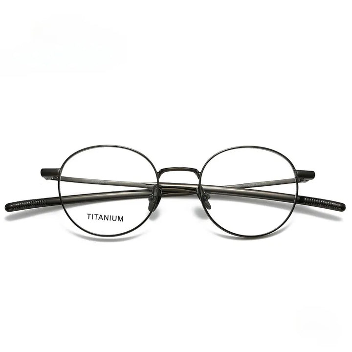 Hewei Unisex Full Rim Round Titanium Eyeglasses 07017