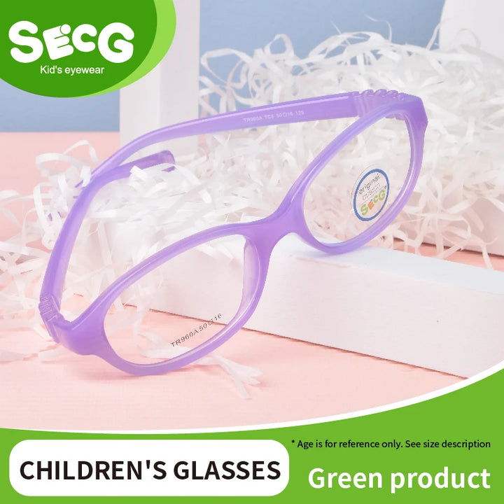 Secg Unisex Children's Full Rim Square Tr 90 Silicone Eyeglasses 8690 Full Rim Secg