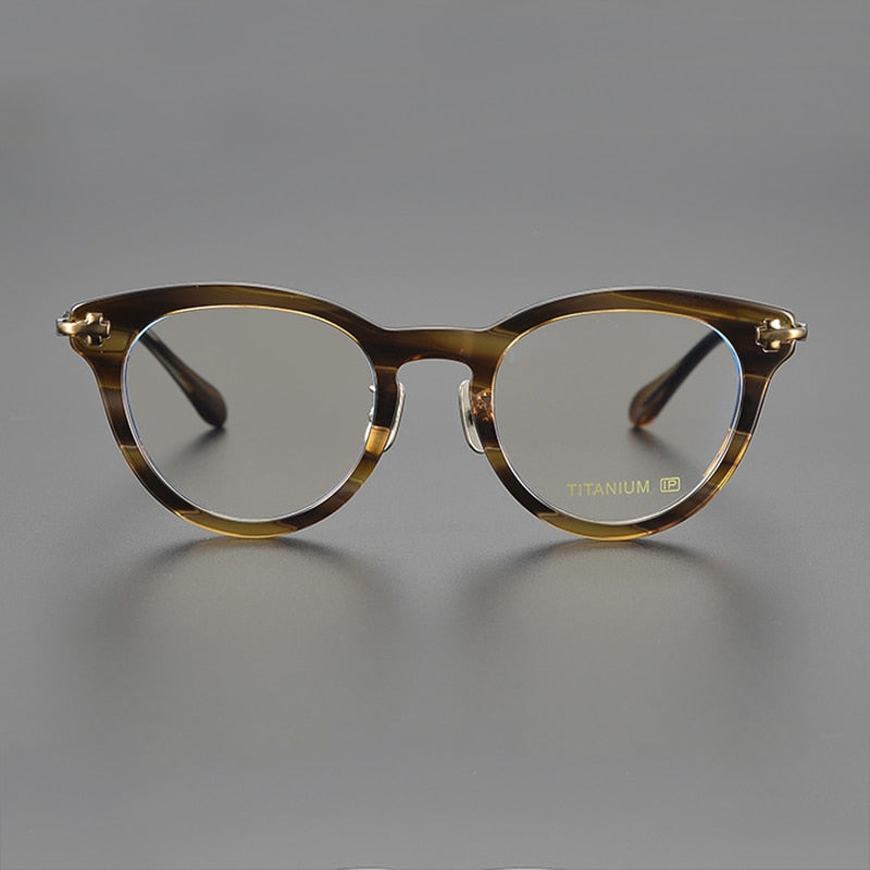 Gatenac Unisex Full Rim Cat Eye Acetate Titanium Eyeglasses Gxyj1120 Full Rim Gatenac
