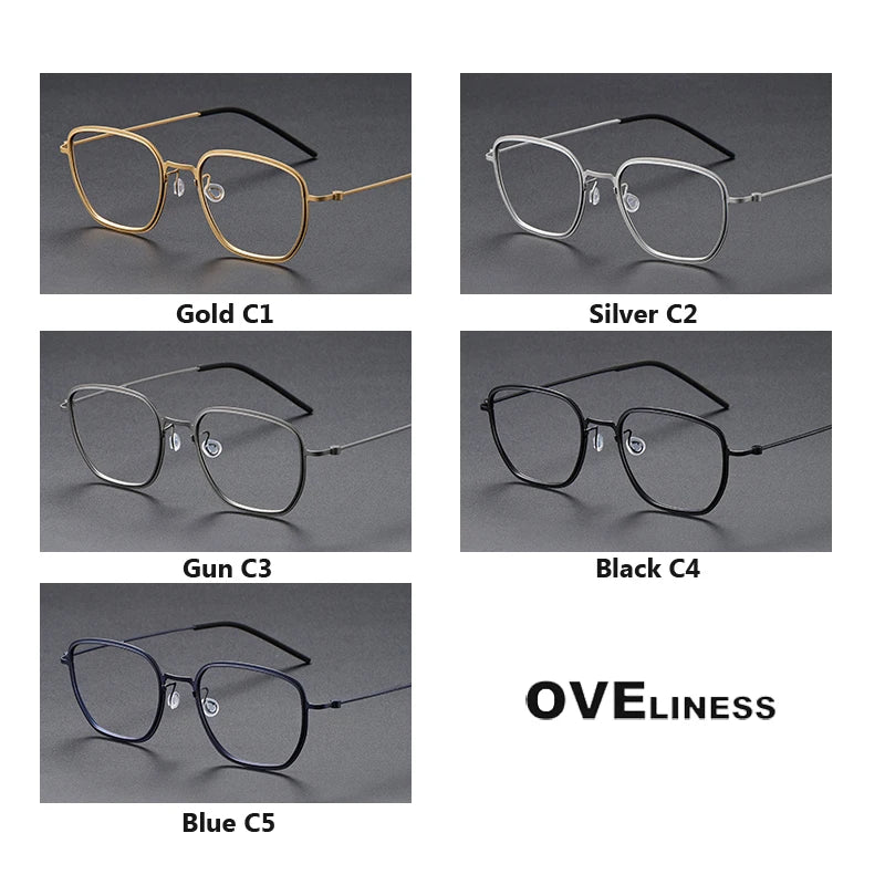Oveliness Unisex Full Rim Square Titanium Eyeglasses 5527 Full Rim Oveliness