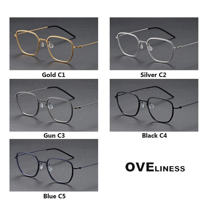 Oveliness Unisex Full Rim Square Titanium Eyeglasses 5527 Full Rim Oveliness