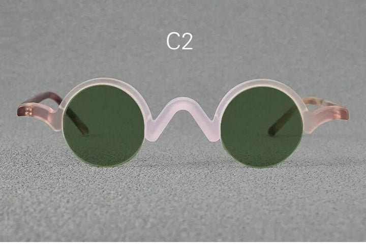 Yujo Unisex Semi Rim Round Acetate Polarized Sunglasses 35mm Sunglasses Yujo C2 China 