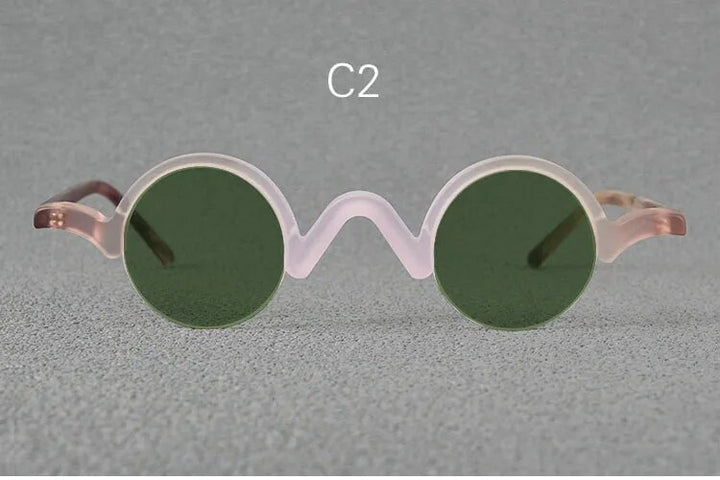 Yujo Unisex Semi Rim Round Acetate Polarized Sunglasses 35mm Sunglasses Yujo C2 China