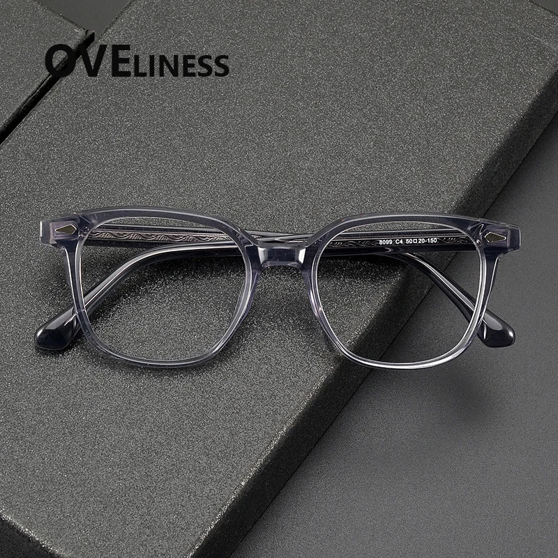 Oveliness Unisex Full Rim Oval Square Acetate Eyeglasses 88099 Full Rim Oveliness