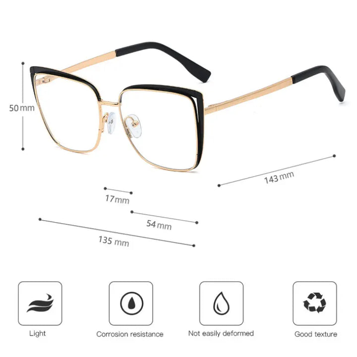 Handoer Women's Full Rim Square Cat Eye Tr 90 Alloy Eyeglasses 795606