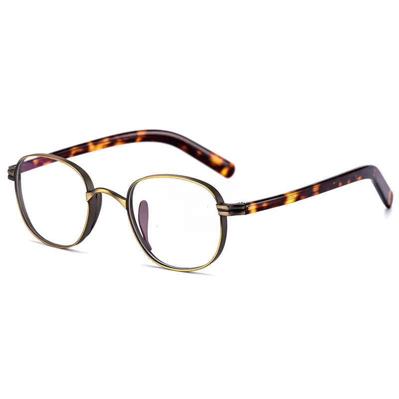 Kocolior Unisex Full Rim Round Titanium Hyperopic Reading Glasses 8017 Reading Glasses Kocolior