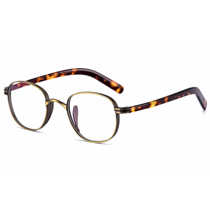 Kocolior Unisex Full Rim Round Titanium Hyperopic Reading Glasses 8017 Reading Glasses Kocolior