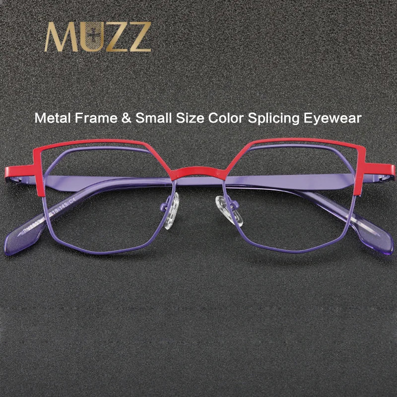 Muzz Women's Full Rim Polygon Cat Eye Alloy Eyeglasses 5527 Full Rim Muzz