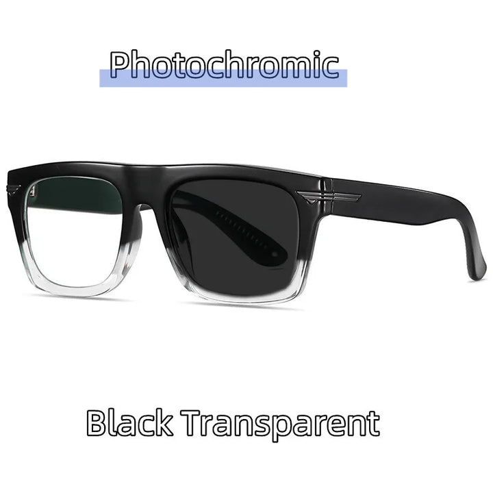 Kocolior Unisex Full Rim Square Acetate Hyperopic Reading Glasses 3394 Reading Glasses Kocolior Photochromic B T 0 