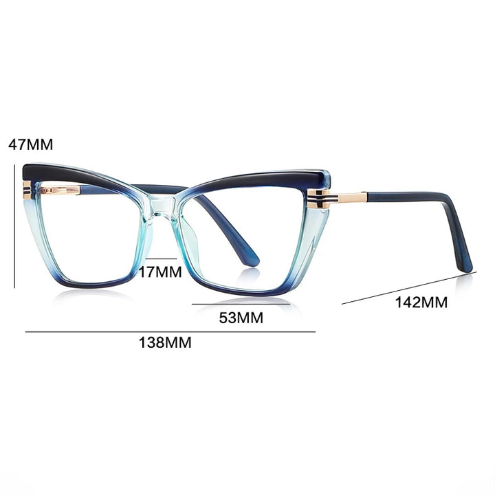 Gatenac Women's Full Rim Cat Eye Tr 90 Titanium Reading Glasses Gx2263