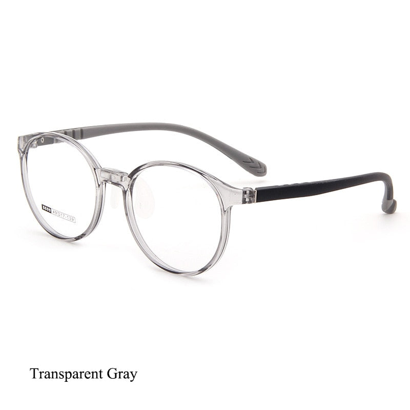 Bclear Unisex Children Full Rim Round TR 90 Titanium Eyeglasses Kd8809 Full Rim Bclear Transparent Gray