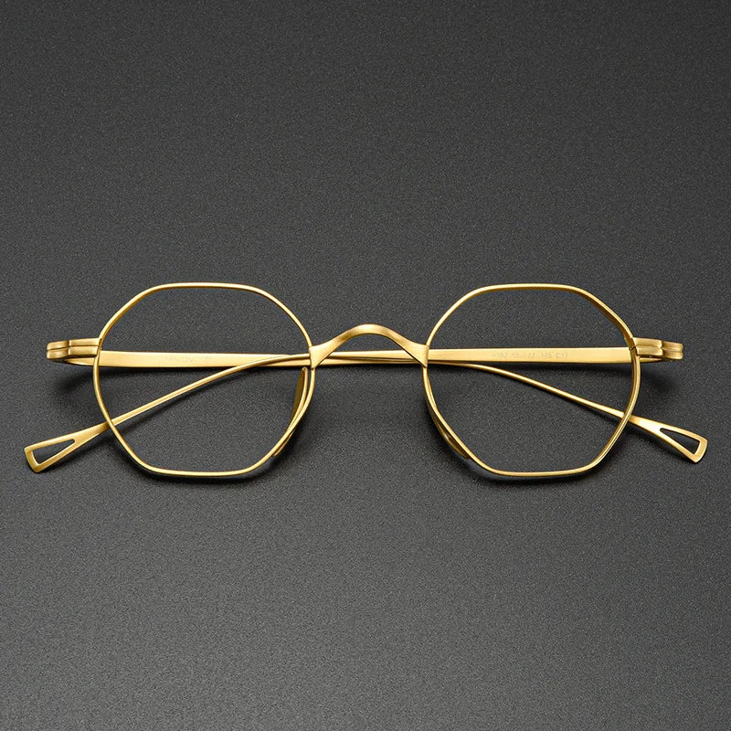 Kocolior Unisex Full Rim Small Polygon Titanium Hyperopic Reading Glasses K152 Reading Glasses Kocolior