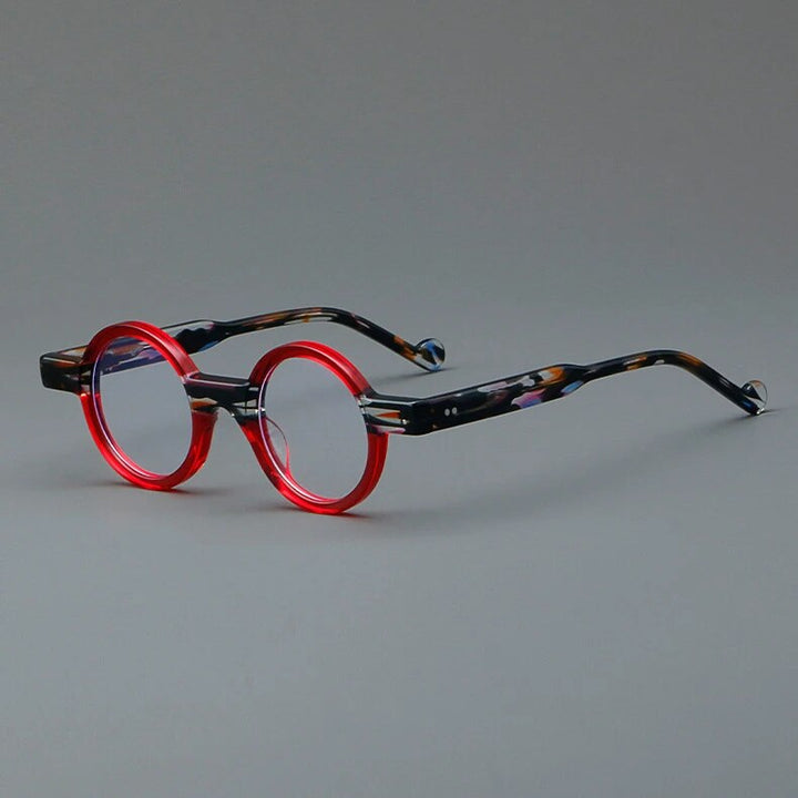 CCspace Unisex Full Rim Round Acetate Eyeglasses 57029 Full Rim CCspace Red