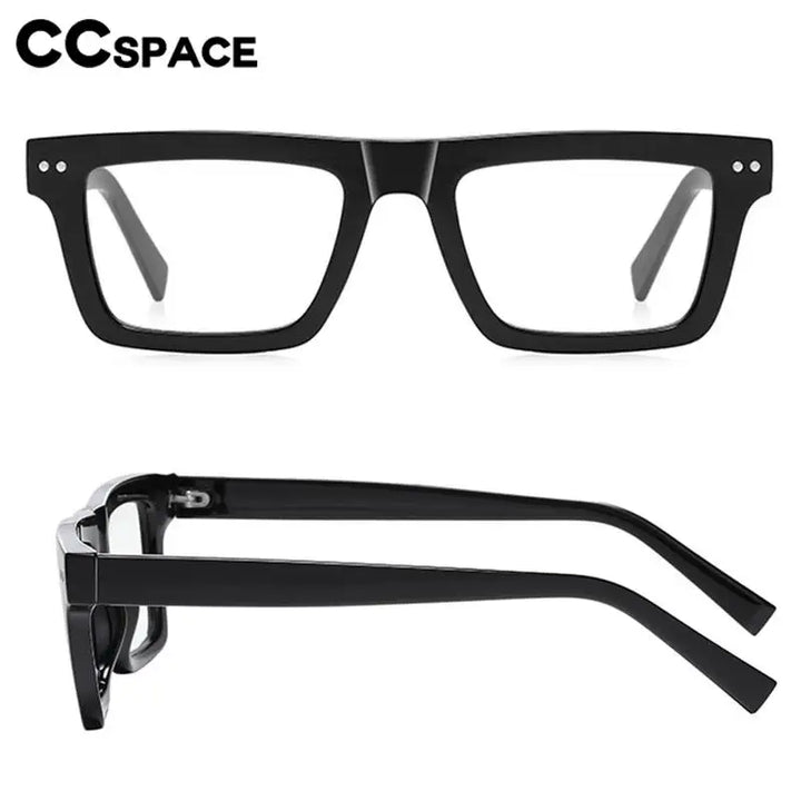 CCspace Unisex Full Rim Square Tr 90 Titanium Eyeglasses 57176 Full Rim CCspace