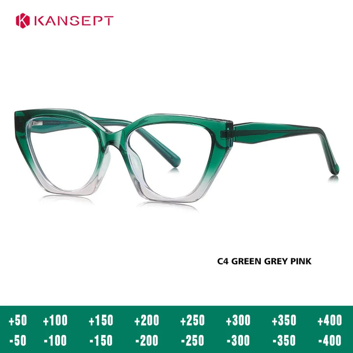 Kansept Women's Full Rim Cat Eye Tr 90 Alloy Reading Glasses 62036