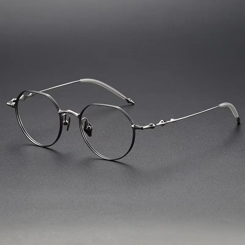 Oveliness Women's Full Rim Flat Top Round Titanium Eyeglasses 614136