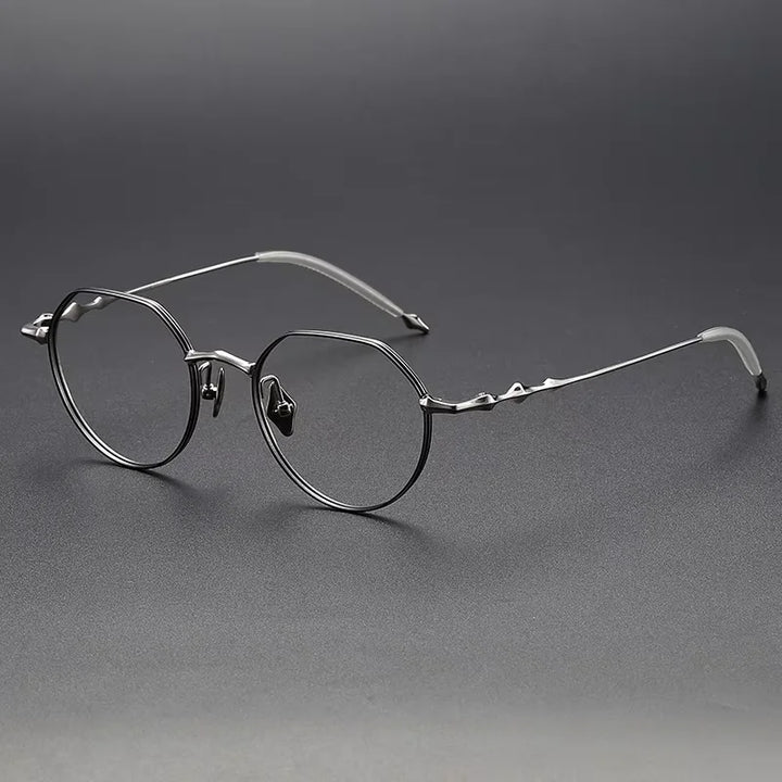 Oveliness Women's Full Rim Flat Top Round Titanium Eyeglasses 614136