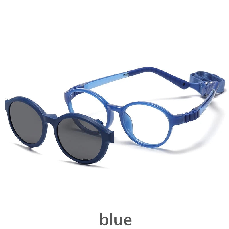 KatKani Childrens Unisex Full Rim Round Plastic Eyeglasses 18271 Full Rim KatKani Eyeglasses blue  
