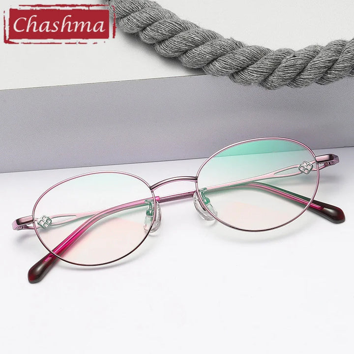 Chashma Ottica Unisex Full Rim Oval Titanium Eyeglasses 391 Full Rim Chashma Ottica