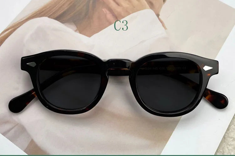 Yujo Women's Full Rim Oval Square Acetate Polarized Sunglasses Y4638 Sunglasses Yujo C3 CHINA