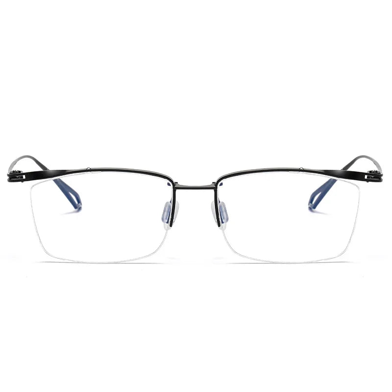 Aimee Unisex Semi Rim Square Brow Line Titanium Eyeglasses 3817 Semi Rim Aimee