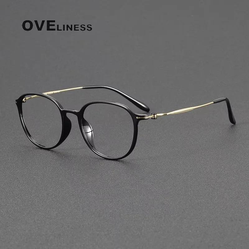 Oveliness Women's Full Rim Oval Square Acetate Titanium Eyeglasses 88666