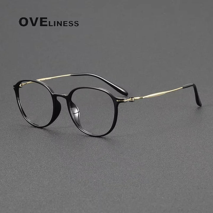 Oveliness Women's Full Rim Oval Square Acetate Titanium Eyeglasses 88666