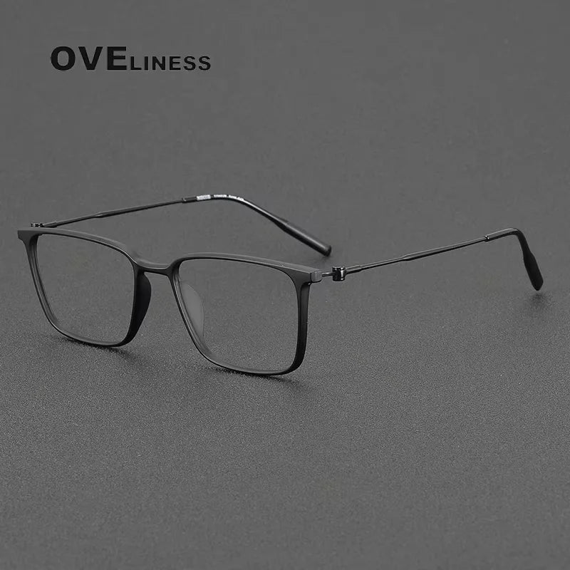 Oveliness Women's Full Rim Square  Acetate Titanium Eyeglasses 28674