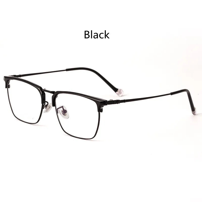 Kocolior Unisex Full Rim Square Titanium Alloy Hyperopic Reading Glasses 8628 Reading Glasses Kocolior Black China 0