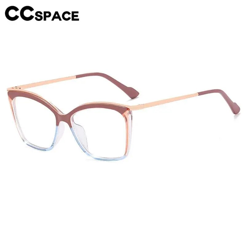 CCspace Women's Full Rim Square Tr 90 Titanium Eyeglasses 57052 Full Rim CCspace
